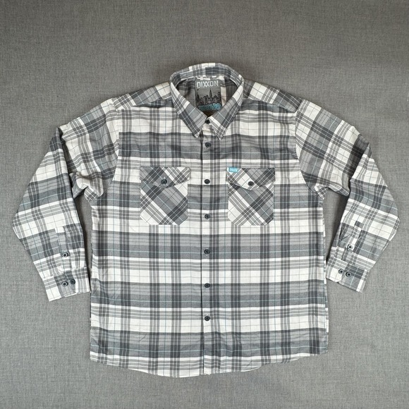 DIXXON Other - Dixxon Shirt Mens 3XL Gray White Plaid Button Up Long Sleeve SoHo NYC Flannel